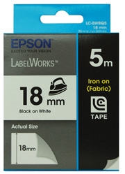 Epson Tape Iron On 18mm Black/ White 5 Mete For Lw-400 C53s626103