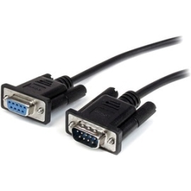 StarTech.com 2m Black Straight Through DB9 RS232 Serial Cable - M/F - First End: 1 X 9-pin Db-9 Rs-232 Serial - Male - Second End: 1 X 9-pin Db-9 Rs-232 Serial - Female - Extension Cable - Shielding - Nickel Plated Connector - Black MXT1002MBK