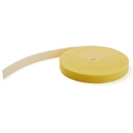 25ft Hook And Loop Roll - Cut-to-Size Reusable Cable Ties - Bulk Industrial Wire Fastener Tape /Adjustable Fabric Wraps Yellow / Resuable Self Gripping Cable Management Straps (HKLP25YW) HKLP25YW