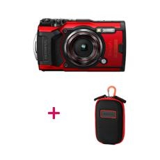 Olympus TG-6 Red Camera with CSCH-107 Carabine Hook Camera Case 09OTG6-RED+CASE