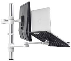 Atdec Notebook monitor arm combo mount - White AFS-AT-NBC-WC