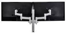 Atdec BUNDLE AWM Dual monitor arm solution - 460mm articulating arms - 400mm post - Grommet clamp - White AWMS-2-4640F-W