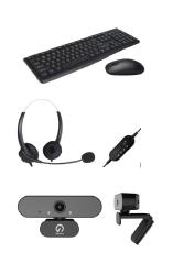 Shintaro Work-from-Home tech Bundle - includes 1080P HD webcam, wireless keyboard/mouse bundle and USB business headset SH-KBM-WFM