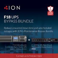 ION F18 1000VA / 900W Online Double Conversion UPS with FREE Maintenance Bypass Switch F18-1000 + F-MBP16