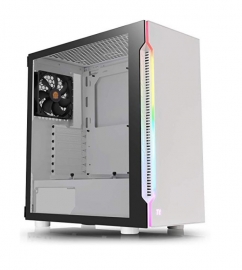 Thermaltake Mid-Tower Case: H200 TG Snow RGB - White 1x 120mm Fan, 2x USB 3.0, Tempered Glass Side Panel, RGB-LED Lighting, Supports: ATX/mATX/mini-ITX (CA-1M3-00M6WN-00)