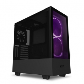 NZXT CA-H510E-B1Mid-Tower Case: H510 ELITE - Matte Black2x 140mm RGB-LED Fans, 1x 140mm Fan, 1x 120mm Fan, 1x USB 3.1, 1x USB Type-C, Tempered Glass Side & Front Panel, RGB-LED Lighting, Supports: ATX/mATX/mini-ITX