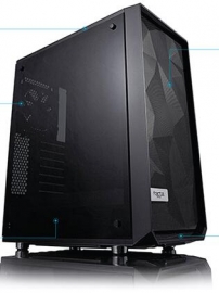 Fractal Design Mid Tower Case : MESHIFY C Blackout Tinted Tempered Glass 2x 3.5" 3x 2.5" 2x GP-12