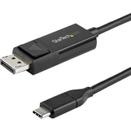 StarTech.com 3ft (1m) USB C To DisplayPort 1.2 Cable 4K 60Hz - Reversible DP To USB-C / USB-C To DP Video Adapter Monitor Cable Hbr2/Hdr - Cable For Audio/Video Device, Monitor, Mac, Mobile Device - First End: 1 X 24-pin USB 3.1 (Gen 1) Type C - Male - S