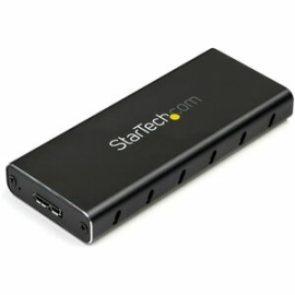 StarTech.com Drive Enclosure Sata/600, M.2 - USB 3.1 Micro-B Host Interface - Uasp Support External - Black, Silver - Taa Compliant - 1 X SSD Supported - 1 X Total Bay - Aluminium SM21BMU31C3