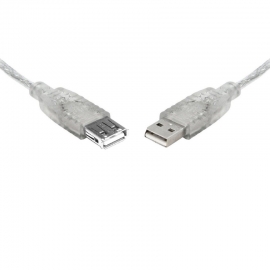 8Ware USB 2.0 Extension Cable 3m A To A Male To Female Transparent Metal Sheath Cable UC-2003AAE