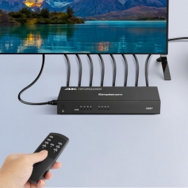 Simplecom CM317 7-Port HDMI 2.0 Switch with Remote 7 IN 1 OUT Splitter HDCP 2.2 4K@60Hz CM317