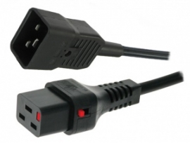 4cabling 1m Lockable Iec C19 - C20 Cable: Black Iec157-1