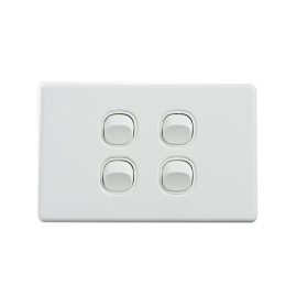 4C | Elegant Wall Switch 4 Gang 250V 16A | Horizontal 040.0.0088