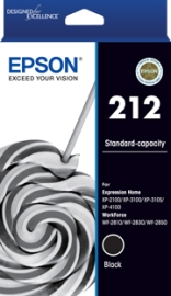 212 Std Black Ink - Xp-4100, Xp-3105, Xp-3100, Xp-2100, Wf-2850, Wf-2830, Wf-2810 C13T02R192