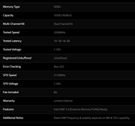 Dual Channel: 32GB (2x16GB) DDR4 3200MHz CL16 Aegis - Desktop Memory F4-3200C16D-32GIS