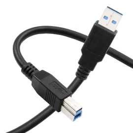 2M USB 3.0 Am-Bm Cable: Black 005.002.0042