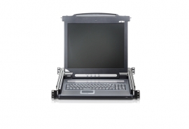 Aten Rackmount Single Rail LCD Console VGA Ps/2-USB W/ 19" LCD Display, 1x Custom Kvm Cable Included, 1280x1024@75hz Display, LED Illumination CL1000N-ATA-AU
