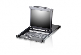 Aten Rackmount Kvm Switch Single Rail 8 Port VGA Ps/2-USB W/ 17" LCD Display, 2x Custom Kvm Cables, 1280x1024@75hz Display, LED Illumination CL5708M-ATA-AU