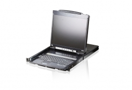 Aten Rackmount Dual Rail LCD Console VGA Ps/2-USB W/ 19" LCD Display, 1x Custom Kvm Cable Included, 1280x1024@75hz Display, LED Illumination CL5800N-ATA-AU