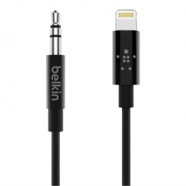 Belkin 3.5mm Audio Cable With Lightning Connector 1m Ipho Ne 7/ 7s/ 8/ 8s/ X Blk Av10172bt03-blk