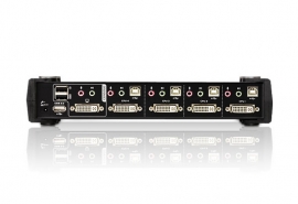 Aten Desktop Kvmp Switch 4 Port Single Display Dvi W/ Audio, 4x Custom Kvm Cables Included, 2x USB Port, Selection Via Front Panel CS1764A-AT-U