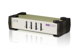 Aten Desktop Kvm Switch 4 Port Single Display Vga, 4x Custom Kvm Cables Included, Selection Via Front Panel, Auto Scan Mode, CS84U-AT