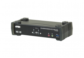 Aten Desktop Kvmp Switch 2 Port Single To Dual Display 4k DisplayPort Mst W/ Audio, Cables Included, 2x USB Port, Selection Via Front Panel CS1922M-AT-U