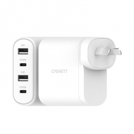 CYGNETT POWERPLUS 45W Multiport Wall Charger AU - White (CY3675PDWLCH), Powerful compact design, Fast charging USB-C output