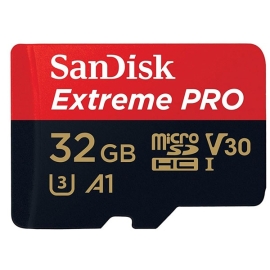 SanDisk Extreme Pro MicroSDHC, Sqxcg 32GB, V30, U3, C10, A1, Uhs-1, 100MB/s R, 90MB/s W, 4x6, Sd Adaptor, Lifetime Limited SDSQXCG-032G-GN6MA
