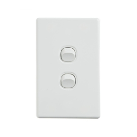 4C | Elegant Wall Switch 2 Gang 250V 16A | Vertical 040.0.0085