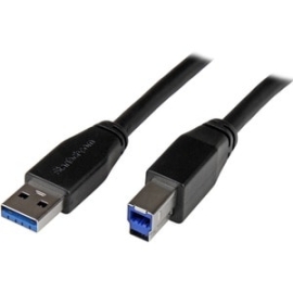 StarTech.com 10m 30 Ft Active USB 3.0 USB-A To USB-B Cable - M/M - USB A To B Cable - USB 3.1 Gen 1 (5 Gbps) - Cable For Hard Drive, Docking Station, Video Device, Portable Hard Drive - First End: 1 X 9-pin USB 3.0 Type A - Male - Second End: 1 X 9-pin U