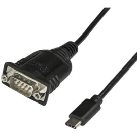 StarTech.com USB C To Serial Adapter Cable 16" (40cm) - USB Type-C To Serial RS232 (DB9) Cable Converter - Male/Male - Windows/Mac/Linux - 1 X 24-pin USB 2.0 Type C - Male - 1 X 9-pin Db-9 Rs-232 Serial - Male - Black ICUSB232C