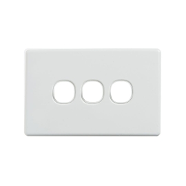 4C | Elegant 3 Gang Rigid And Cover Plate- White 040.0.0115