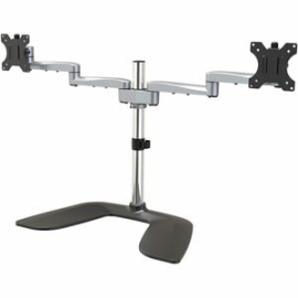 StarTech.com Dual Monitor Stand, Ergonomic Desktop Monitor Stand For Up To 32"(17.6lb/8kg) Vesa Displays, Free-Standing Adjustable, Silver - Up To 81.3 Cm (32") Screen Support - 16 Kg Load Capacity - 55.1 Cm Height X 11.7 Cm Width - Desktop, Freestanding
