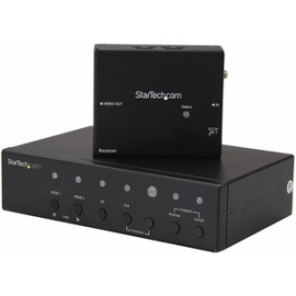 StarTech.com Video Extender Receiver - Wired - Taa Compliant - 4 Input Device - 70 M Range - 2 X HDMI In - 1 X HDMI Out - 1 X VGA In - DisplayPort - 1 X Remote (IR) Input - 1 X Remote (IR) Output - 4096 X 2160 Video Resolution - 4K - Twisted Pair - Categ