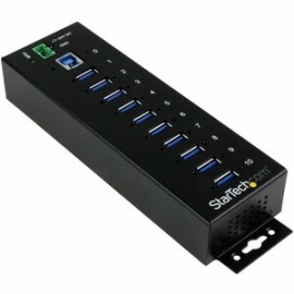 StarTech.com USB Hub - USB 3.0 Type A - External - Black - Taa Compliant - 10 Total USB Port(s) - 10 USB 3.0 Port(s) - Pc ST1030USBM