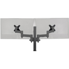 Awms-2-4640 Dual Swing Arm On Post - Monitors To 12kg (26.5lb) Flat Or 10kg (22lb) Curved - F-clamp Desk Fixing - Black AWMS-2-4640-F-B