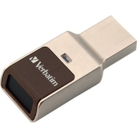 Verbatim Fingerprint Secure 64 Gb USB 3.0 Type A Flash Drive - Silver - 256-bit Aes - 80 MB/s Read Speed - 70 MB/s Write Speed 49338