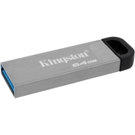 Kingston DataTraveler Kyson Dtkn 64 Gb USB 3.2 (Gen 1) Type A Flash Drive - Silver - 200 MB/s Read Speed - 1 Piece DTKN/64GB