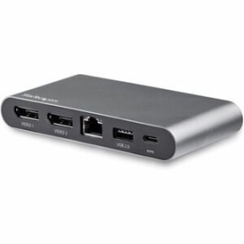 StarTech.com USB C Dock - 4K Dual Monitor DisplayPort Docking Station - 100W Power Delivery Passthrough, GbE, 2x USB-A - Multiport Adapter - 4 X USB Ports - 1 X USB 2.0 - 2 X USB 3.0 - USB Type-C - Network (Rj-45) - DisplayPort - Wired - Windows 7, Windo