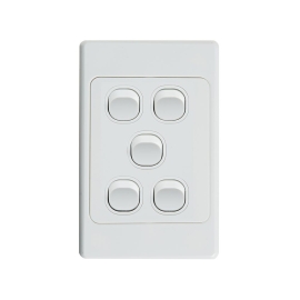 4C | Ultima 5 Gang Switch 250V 16AX - Vertical 040.000.0065