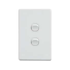 4C | Classic 2 Gang Switch 250V 16AX | Vertical 040.000.0296