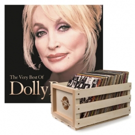 Crosley Record Storage Crate Dolly Parton The Very Best Of Dolly Parton Vinyl Album Bundle SM-19439751631-B