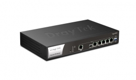 Draytek Multi WAN Router: 1 x 2.5 GbE WAN, 1 x GbE Combo WAN for Load Balancing and Fail-over, 4 x GbE LANs, Object-based SPI Firewall, CSM, QoS, 200 x VPNs, 50 x SSL VPNs, and support VigorACS 2/3 Vigor 2962