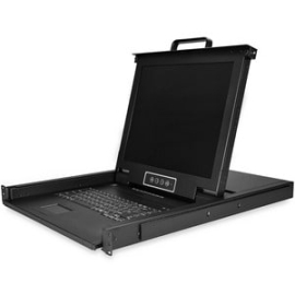 8 Port Rackmount Kvm Console W/ 1.8m Cables - Integrated Kvm Switch W/ 17" LCD Monitor - Fully Featured 1U LCD Kvm Drawer- Osd Kvm - Durable 50,000 Mtbf - USB + VGA Support (RKCONS1708K) RKCONS1708K