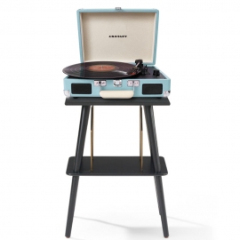 Crosley Cruiser Bluetooth Portable Turntable + Crosley Turntable Stand Bundle - Turquoise CR8005FST-TU4