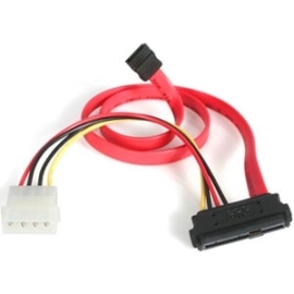 StarTech.com S18in Sas 29 Pin To Sata Cable With LP4 Power - Cable For Host Bus Adapter, Raid Controller, Storage Device - First End: 1 X 7-pin Sata - Male - Second End: 1 X LP4 Power - Male, 1 X 29-pin Sff-8482 Sas - Red SAS729PW18