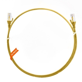 0.15m CAT6 Ultra Thin Lszh Ethernet Network Cable | 50 Pack Yellow 004.004.6000.50PACK