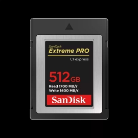 SanDisk Extreme Pro CFexpress Card Type B, Sdcfe 512GB, 1700MB/s R, 1400MB/s W, 4x6, Limited Lifetime SDCFE-512G-GN4NN