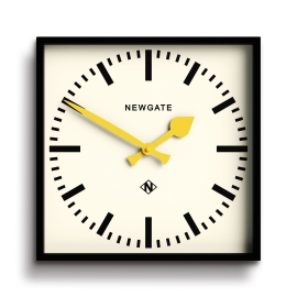Newgate Number Five Wall Clock Black Yellow Hands NGNUMFIV390KCY